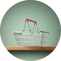 Image of shopping basket - supermarkets and food